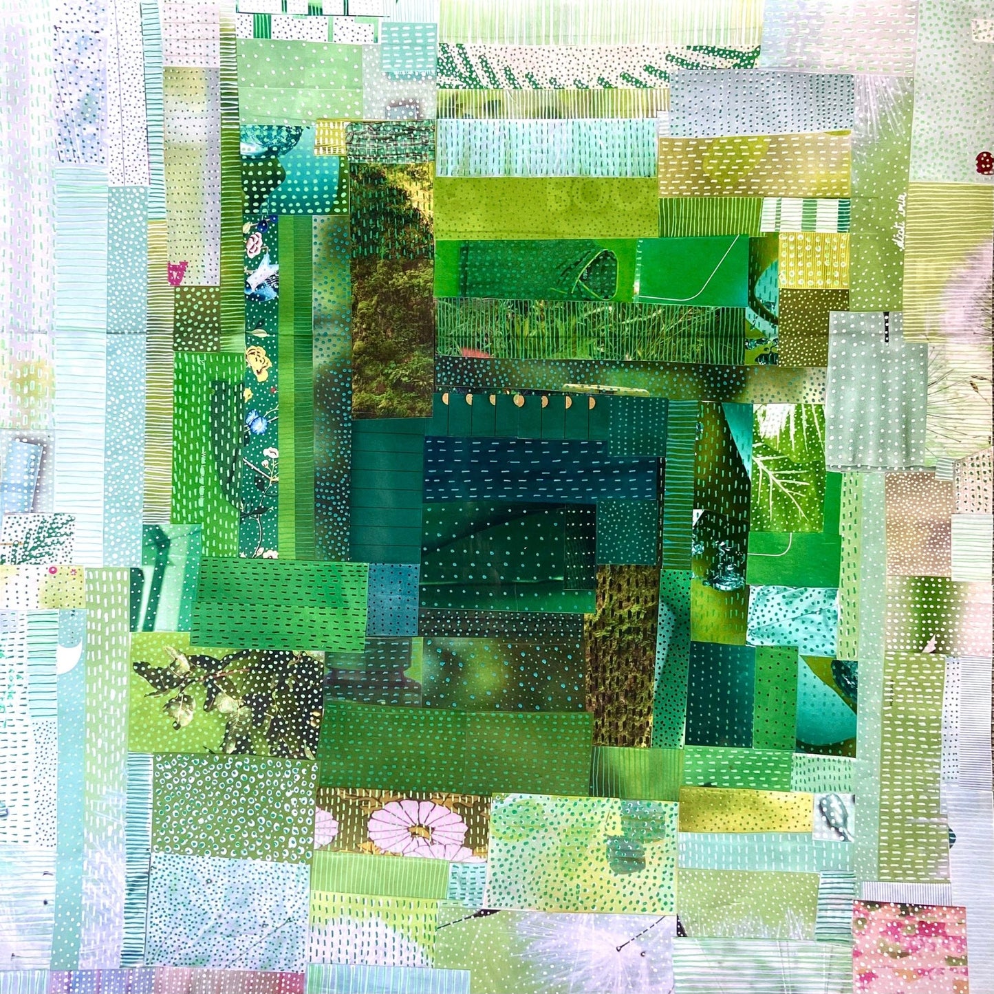 Inhale Exhale Green Collage - Dipti Irla