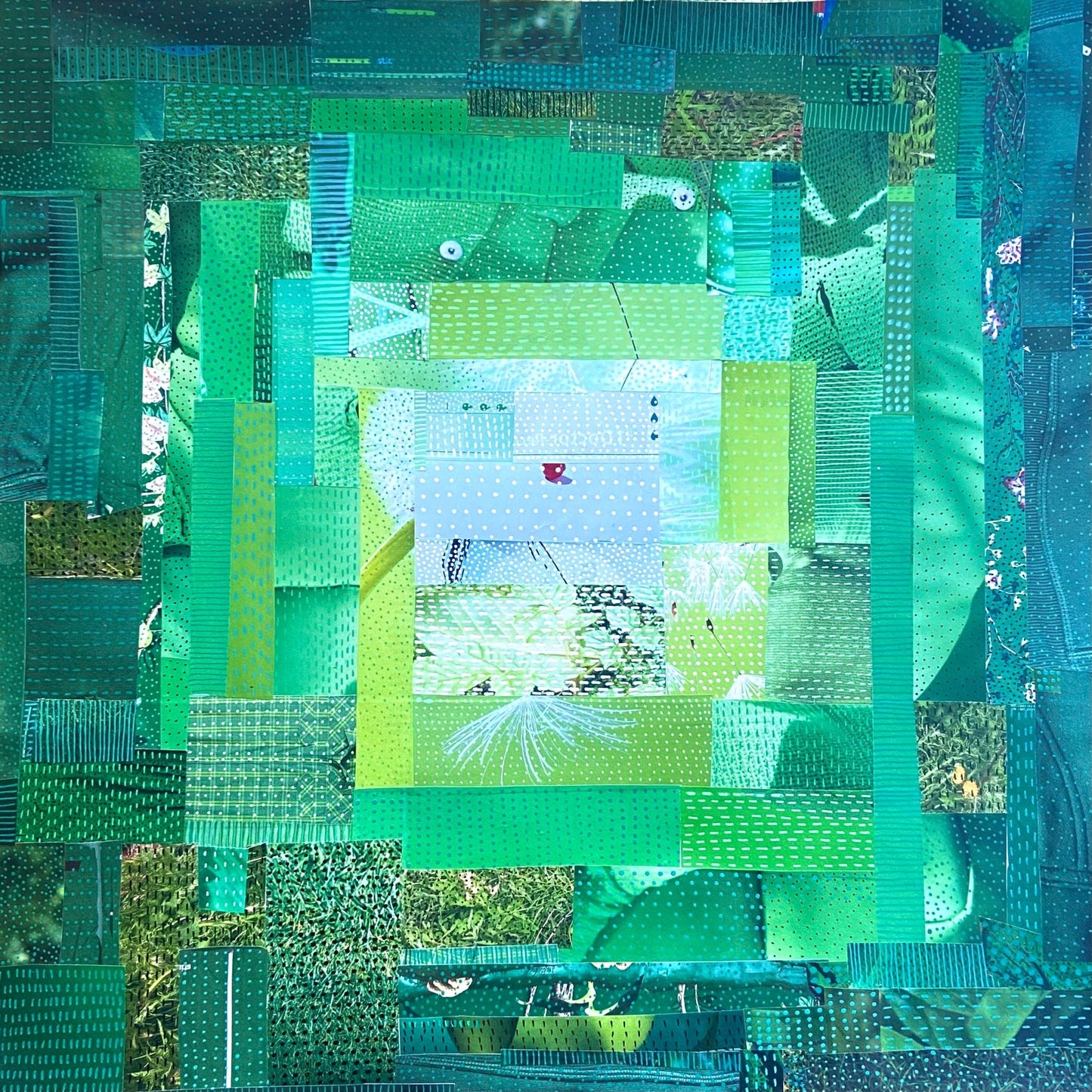 Inhale Exhale Green Collage - Dipti Irla