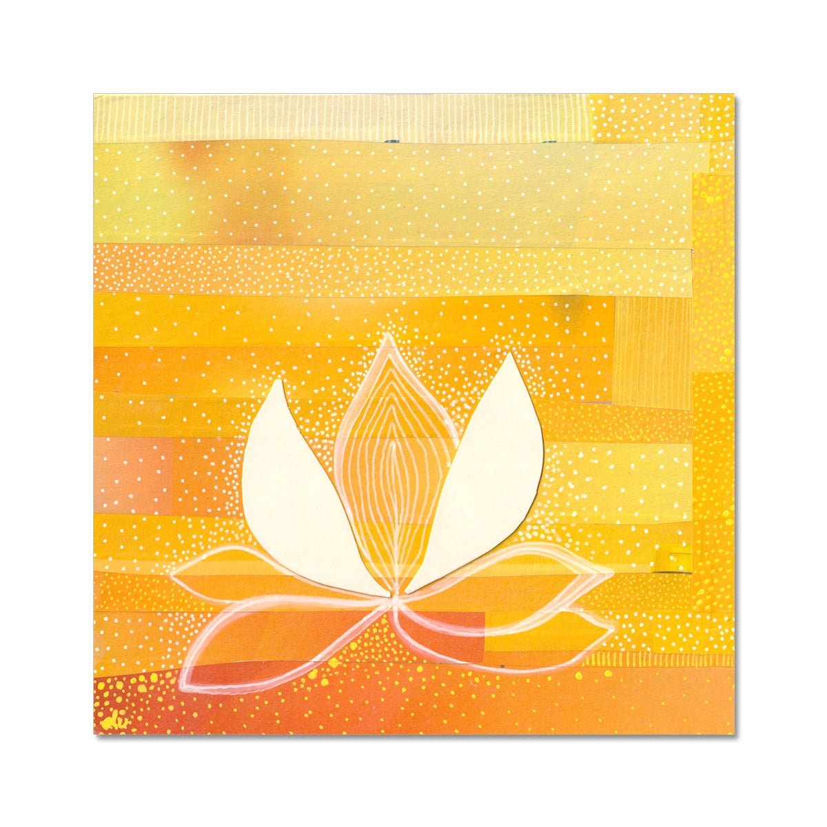 Lotus in a Sunset Collage Print - Dipti Irla