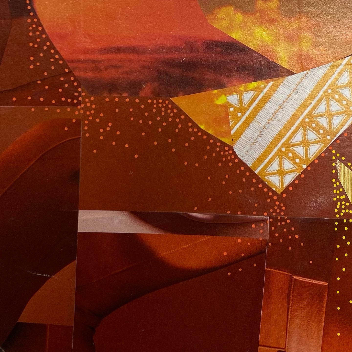YIN YANG DIYA - ORANGE ABSTRACT COLLAGE - Dipti Irla