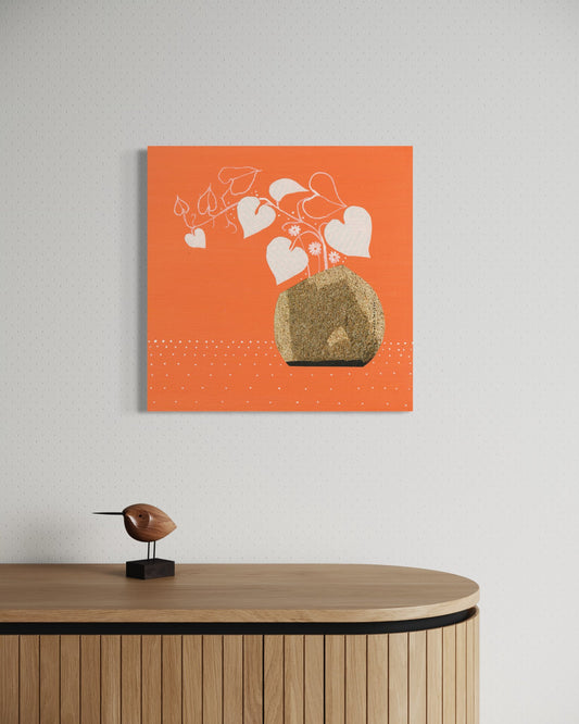 Orange Planter - Printed Eco Canvas - Dipti Irla