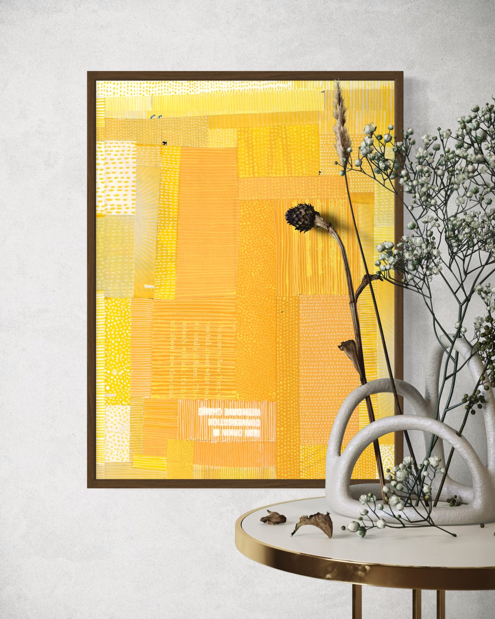 Yellow Sunrise Quilt Collage Print - Dipti Irla