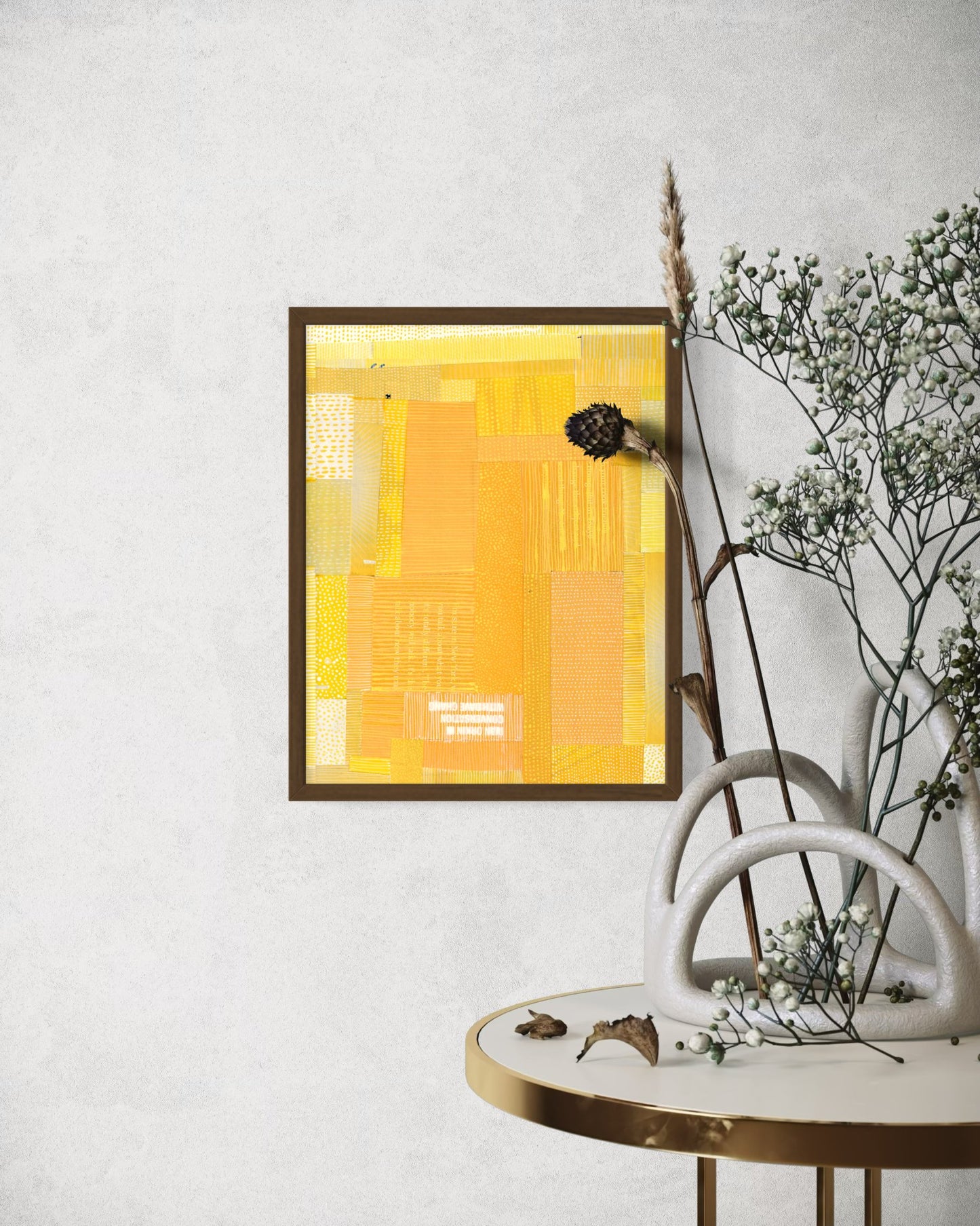 Yellow Sunrise Quilt Collage Print - Dipti Irla