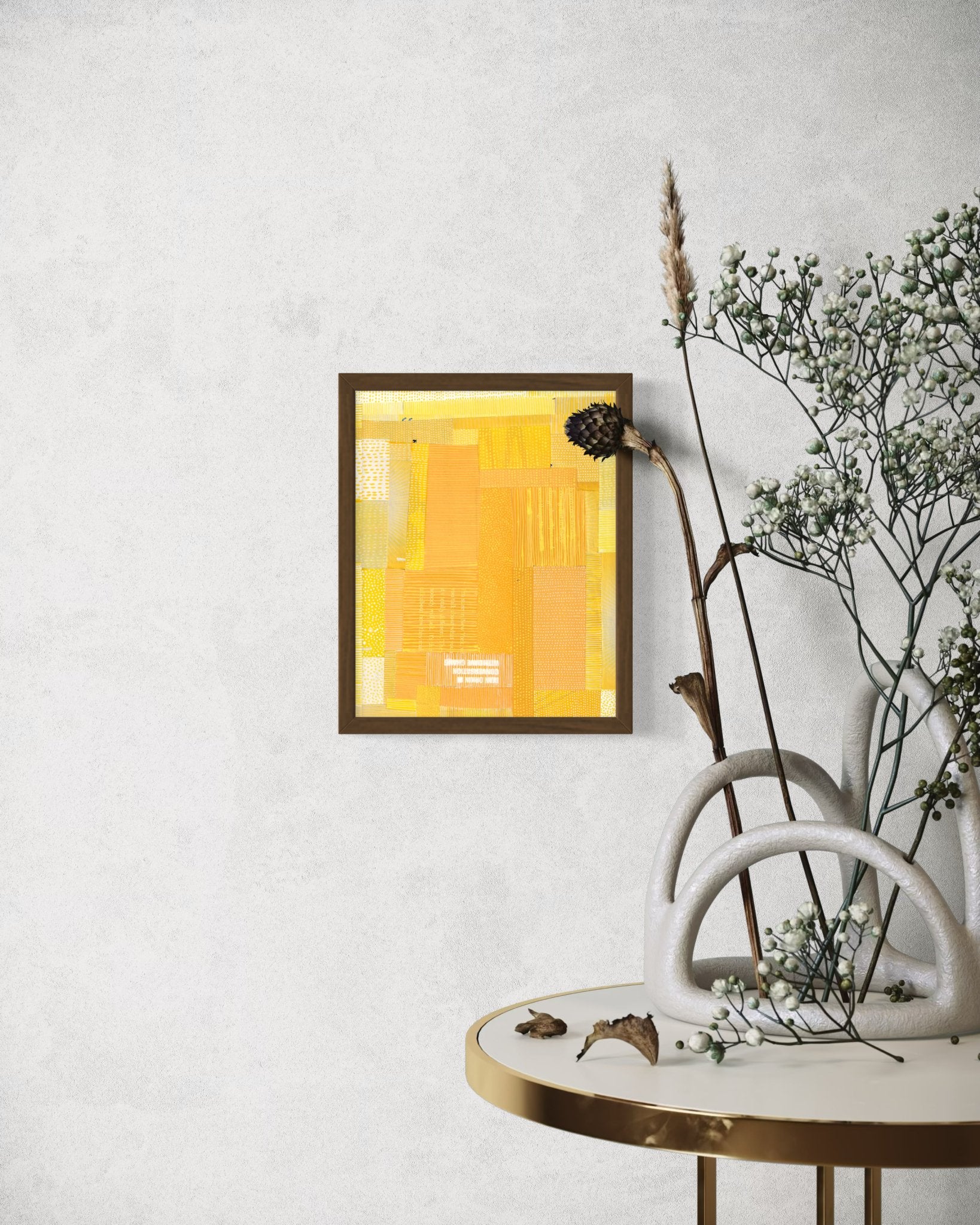 Yellow Sunrise Quilt Collage Print - Dipti Irla