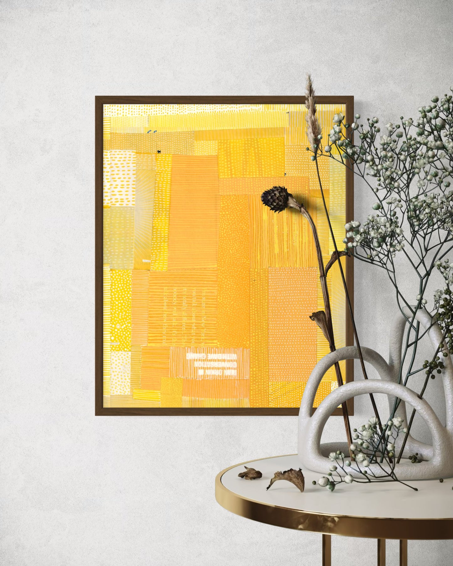 Yellow Sunrise Quilt Collage Print - Dipti Irla