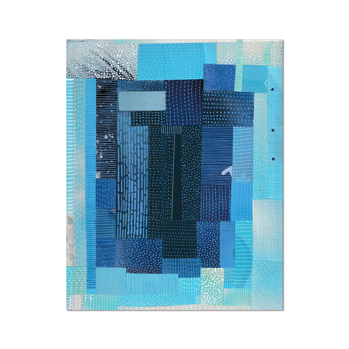 Blue Sunrise Quilt Collage Print