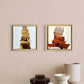 Golden Stacks and Golden Hearts - pair of collages - Dipti Irla